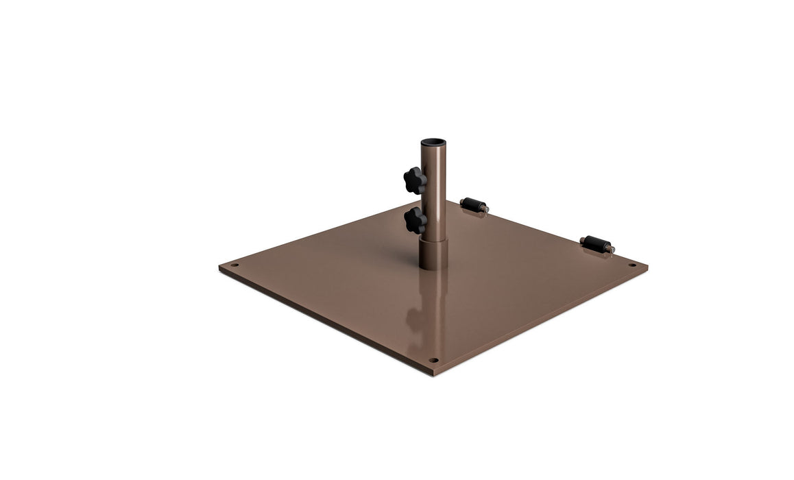 Ledge Lounger Steel Plate Umbrella Base with Wheels-75lbs — Bronze