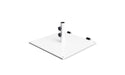 Ledge Lounger Steel Plate Umbrella Base with Wheels-75lbs — White