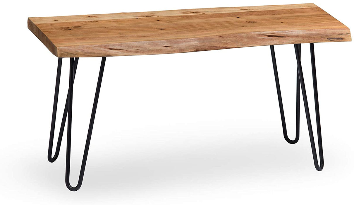 Straight Edge Bench - Steel Hairpin Base