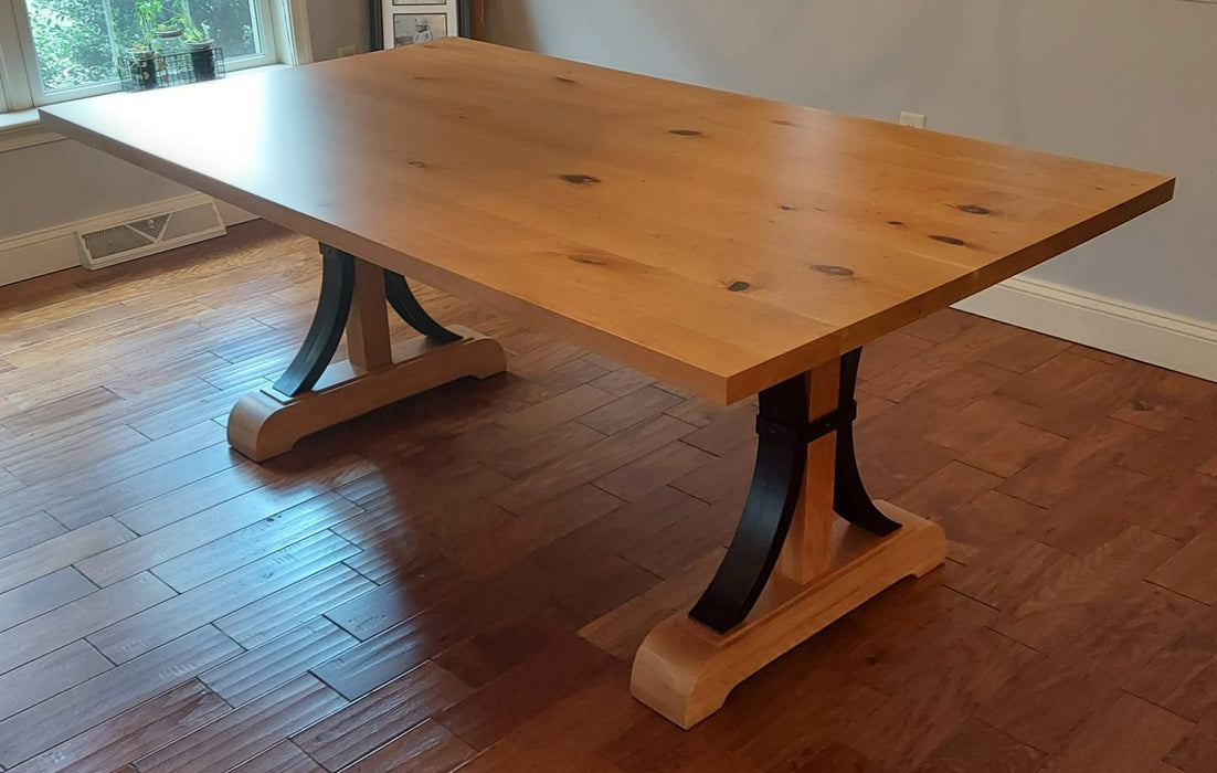 Straight Edge Dining Table - Buckle Base