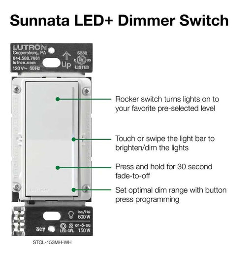 Lutron Light Dimmer for Wall Switches for Victory Range Hoods