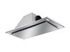Victory Sunset ceiling range hood with LED lighting over cooktop