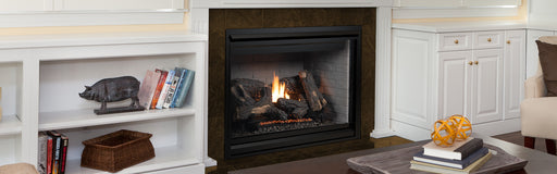 Superior DRT4040 40" direct vent gas fireplace installed, shown with Vista façade (sold separately)