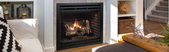 Superior DRT4245 45" direct vent gas fireplace installed, shown with Craftsman Black façade (sold separately)