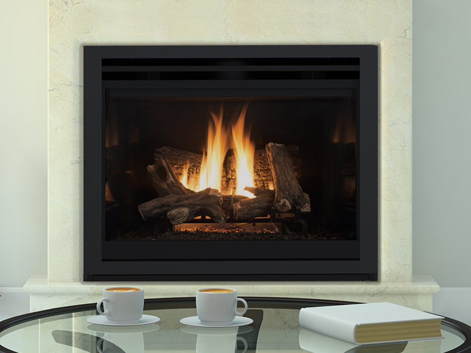 Superior DRT4245 45" direct vent gas fireplace shown with black porcelain liner (sold separately)