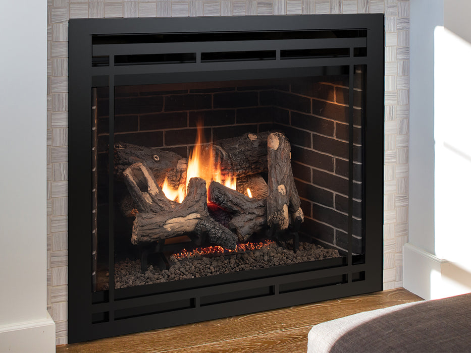 Superior DRT4240 40" direct vent gas fireplace shown with Craftsman Black façade (sold separately)
