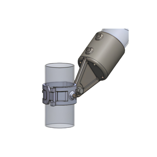 Tamarack Solar - Ground Mount - 3-IN Swivel T-Fitting - Galvanized Steel - For Cross Bracing - 90699 - close up rendering of Tamarack T-Fitting