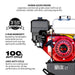 20 Gallon Portable Air Compressor 6.5HP Honda GX200 Engine Horizontal Tank 13.5 CFM @ 90 PSI Gas-Powered - detail close-up