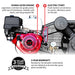 30 Gallon Air Compressor 13HP Honda GX390 Engine Horizontal Tank 24.4 CFM @ 90 PSI Gas-Powered - side view