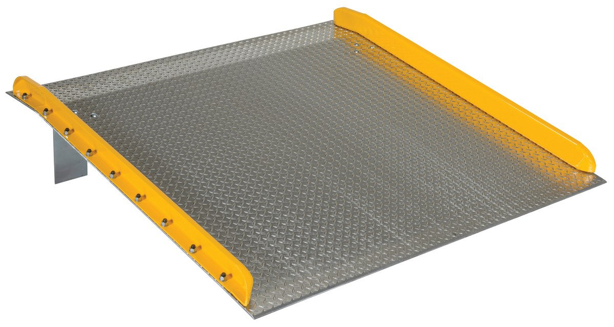 Vestil TAS-10-6060 Aluminum Dock Board Steel Curb 60 in. x 60 in. 10,000 lb. Capacity Silver