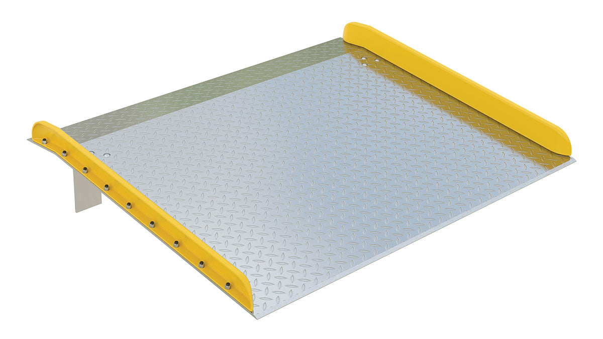 Vestil TAS-10-7260 Aluminum Dock Board Steel Curb 72 in. x 60 in. 10,000 lb. Capacity Silver