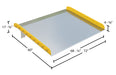 Vestil TAS-10-7260 aluminum dock board steel curb dimensions diagram