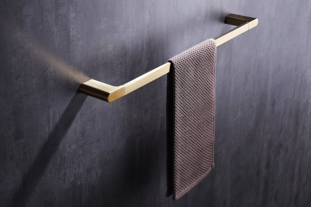 wonderland shower inc Luxurious 4-Piece Brass Polished Gold Bathroom Hardware Set: Towel... Shower Accessory - Side View