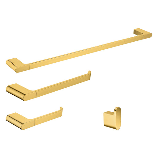 wonderland shower inc Luxurious 4-Piece Brass Polished Gold Bathroom Hardware Set: Towel Bar, Towel bar... Shower Accessory