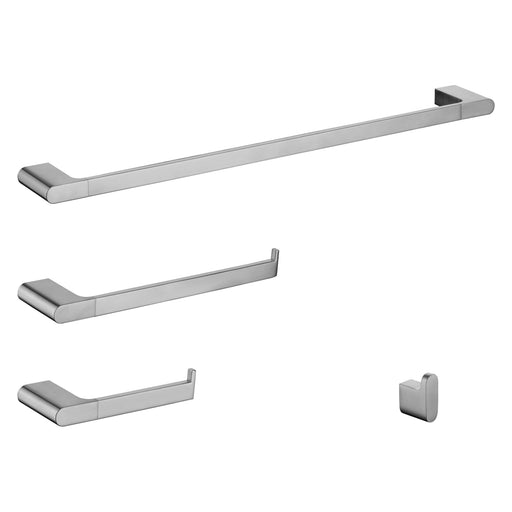 4-Piece Brass Brushed Nickel Bathroom Hardware Set - front view