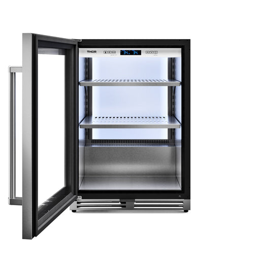 Thor Kitchen 24-Inch Undercounter Beverage Cooler in Stainless Steel - Left Hinge (TBR24U-LH) Thor Kitchen