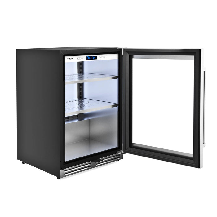 Thor Kitchen 24-Inch Undercounter Beverage Cooler in Stainless Steel - Right Hinge (TBR24U) Thor Kitchen