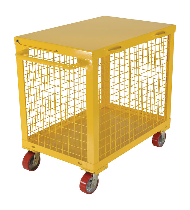 Vestil TBS-2436-XM-13 Steel Tool Box Expanded Metal 13 Cubic Feet 24 in. x 36 in. 2,000 lb. Capacity Yellow