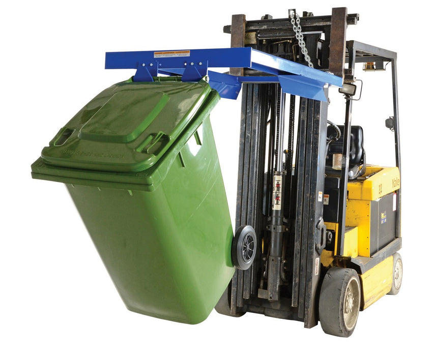 Vestil TCD-FM-E steel fork mounted trash can dumper - view 5