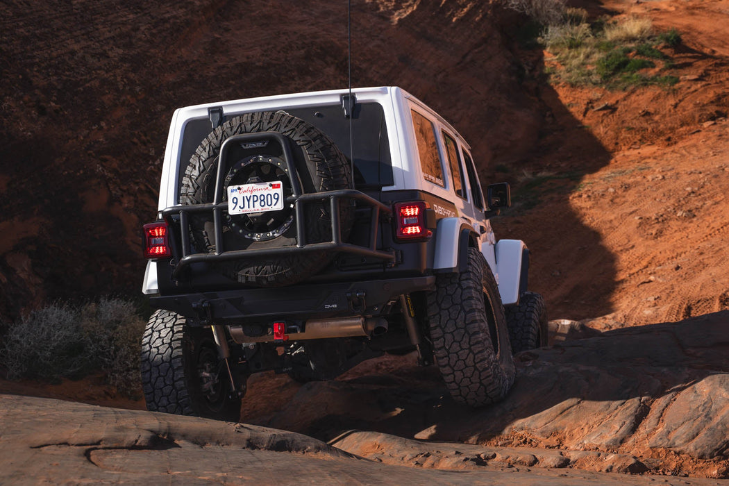 DV8 Offroad 2018-2026 Jeep Wrangler JL Body Mounted Tire Carrier – installed on vehicle, image 3 of 20