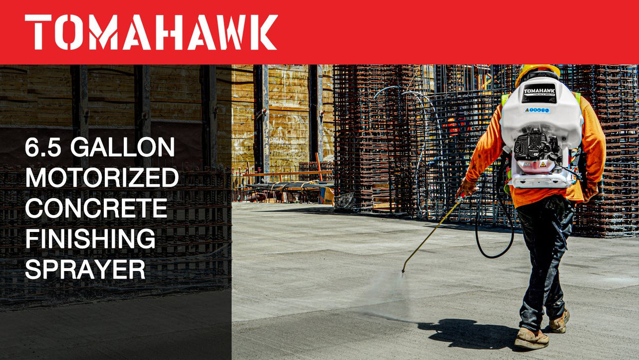 6.5 Gallon Backpack Concrete Sprayer .5 GPM Gas Finishing Tool for Cement Sealant Curing Stain - side view