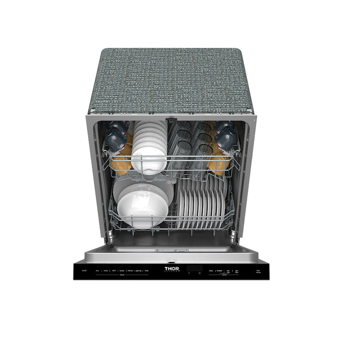 Thor Kitchen 24-Inch Pocket Handle Dishwasher (TDW24PT) – front open loaded