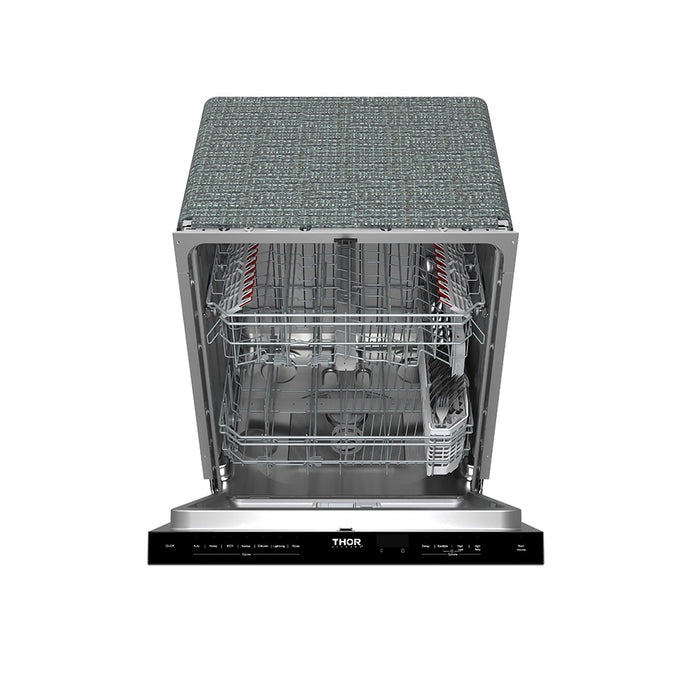 Thor Kitchen 24-Inch Pocket Handle Dishwasher (TDW24PT) – front open side racks