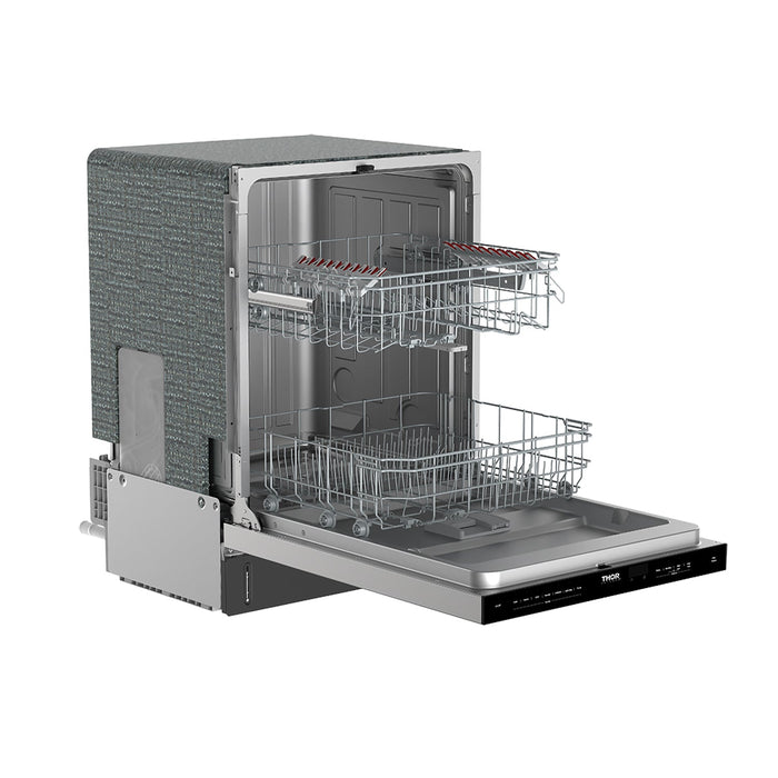 Thor Kitchen 24-Inch Pocket Handle Dishwasher (TDW24PT) – left angle open