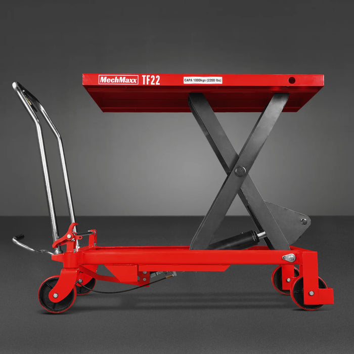Mobile Scissor Lift Table Cart 2200lbs Capacity, Platform Size, 39.4” x 20.2”, Height 39.4” , TF22