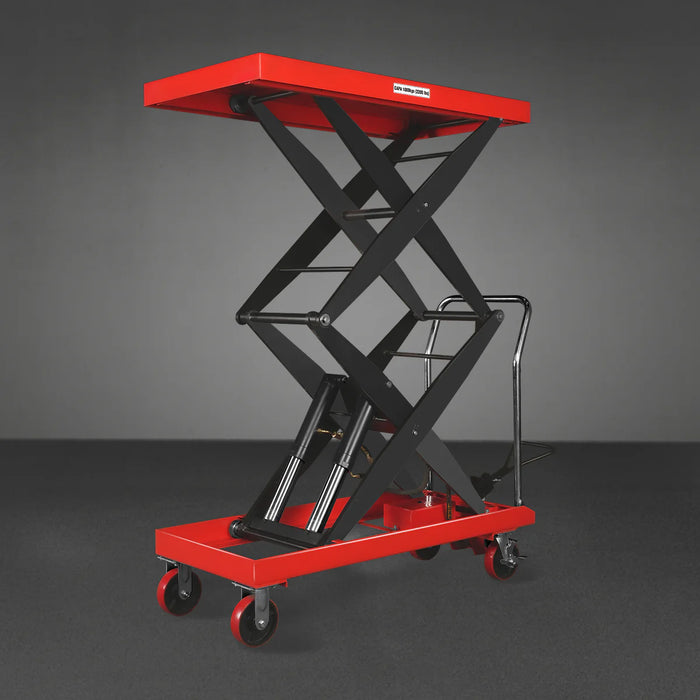 Mobile Double Scissor Lift Table Cart 2200lbs Capacity,  Platform Size,  47.2" x 24",  Height 66.9" ,  TFD22