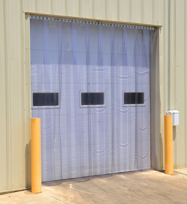 Vestil TG-1600-S-H-168-144 PVC Vinyl Strip Door 4/25 in. Standard Overlap Header Mount 168 in. x 144 in. Clear