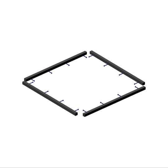 Vestil TG-4S-F-BK 100% Recycled Plastic Tree Grate Frame Square 48 in. x 1-1/2 in. x 1-1/2 in. Black