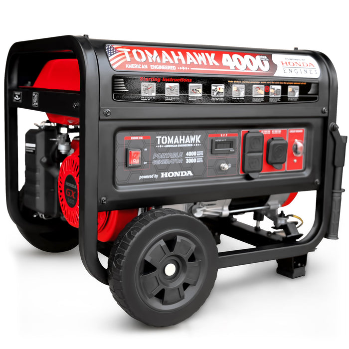 Tomahawk Power 4000 Watt Honda Powered Generator Portable Gas Power Professional Use - Main Product Image