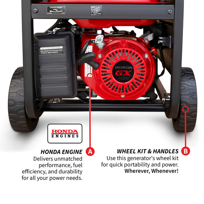 Tomahawk Power 4000 Watt Honda Powered Generator Portable Gas Power Professional Use - Detail View 2