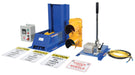 Vestil TL-200-HP-F Steel Hydraulic Hand Pump with Aluminum LED Light Package Trailer Lock System Blue / Yellow