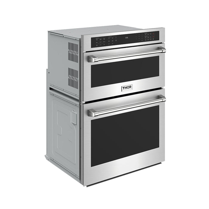 Thor Kitchen TMW30ED microwave wall oven combo, front-left angle with doors closed