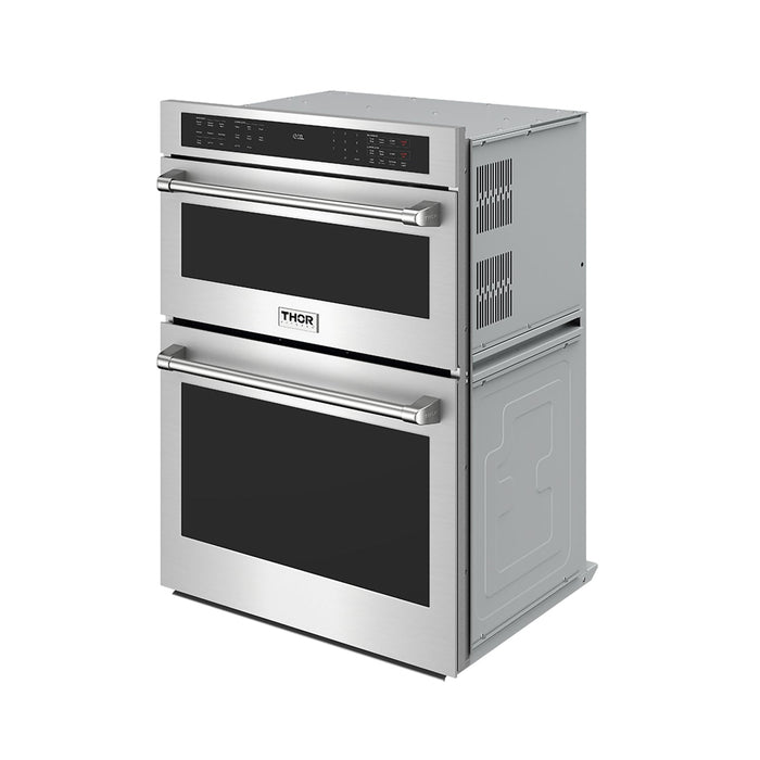 Thor Kitchen TMW30ED microwave wall oven combo, front-right angle with doors closed