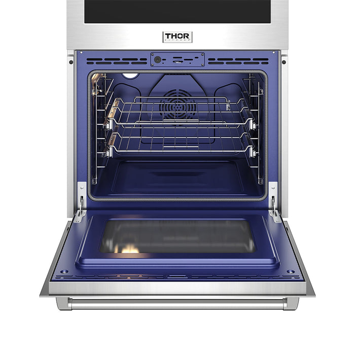 TMW30ED lower 4.8 cu. ft. convection wall oven with door open