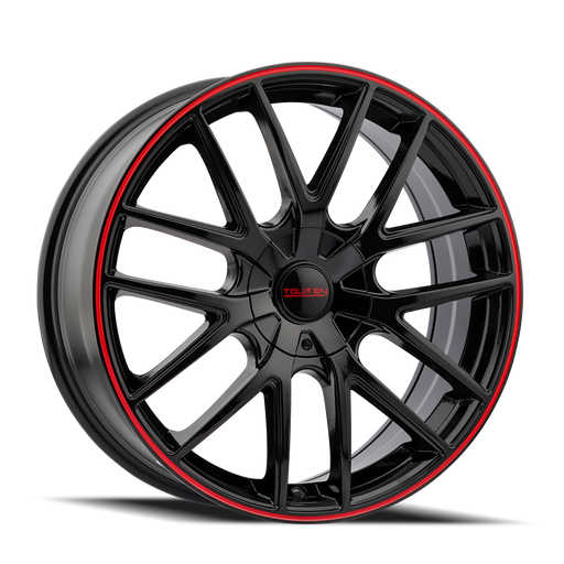 Touren TR60 Gloss Black with Red Ring Wheel 1