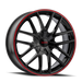Touren TR60 Gloss Black with Red Ring Wheel 1