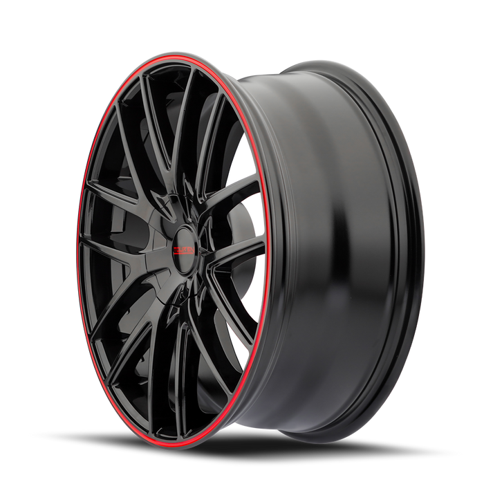 Touren TR60 Gloss Black with Red Ring Wheel 4
