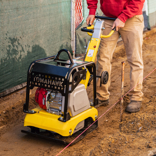 Tomahawk 6.5 HP Honda Reverse Hydraulic Plate Compactor for Soil, Aggregate, Cohesive Compaction - Side View