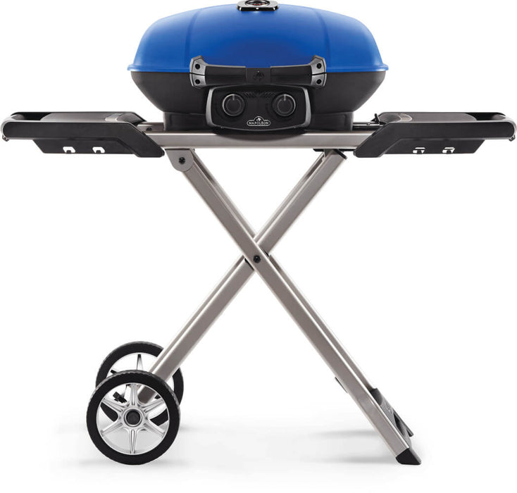 Napoleon TravelQ 285X Portable Propane Gas Grill with Scissor Cart, Blue - Napoleon