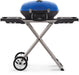 Napoleon TravelQ 285X Portable Propane Gas Grill with Scissor Cart, Blue - Napoleon