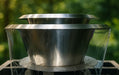 TessaRai 36" Round Stainless Steel Double Fire & Water Bowl Kit — Auto Ignition