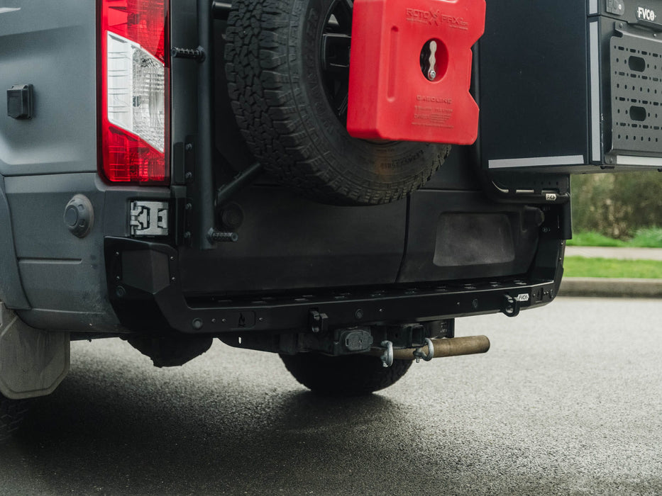 Flatline Van Co. 2019-2026 Ford Transit Van Rear Bumper – installed on vehicle, image 5 of 10