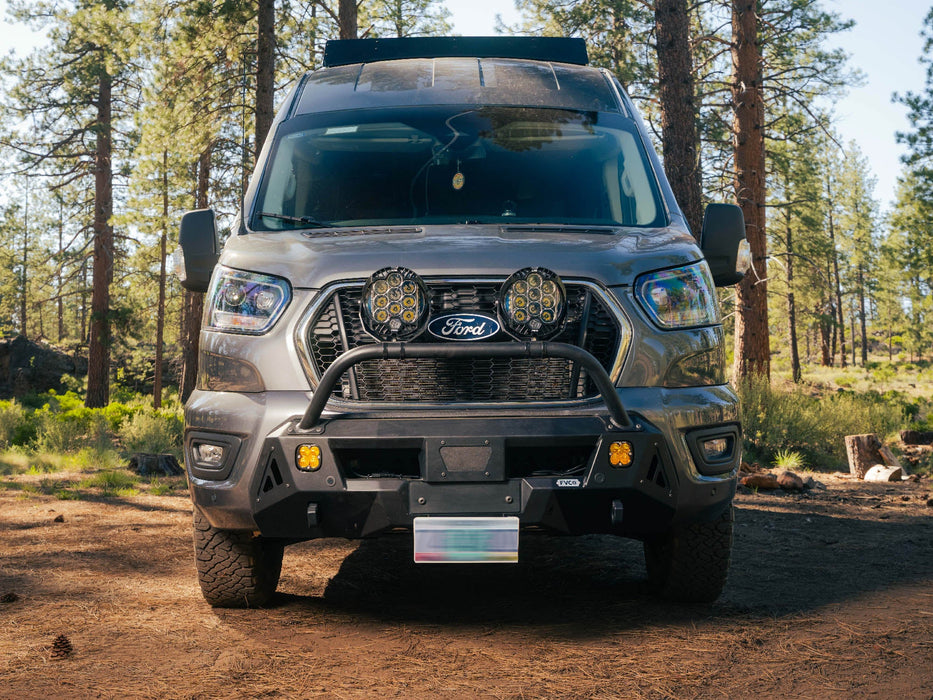 Flatline Van Co. 2015-2025 Ford Transit Center Mount Bumper – installed on vehicle, image 6 of 20