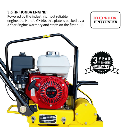Tomahawk Power 5.5 HP Honda Paver Roller Compactor 17x12 for Pavers, Bricks, Stone, Sand Compaction - Alternate View