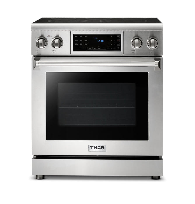Thor Kitchen 30" Electric Range with 4.55 Cu. Ft. Self-Cleaning Oven, Air Fryer, and Tilt Panel in Stainless Steel (TRE3001) Thor Kitchen