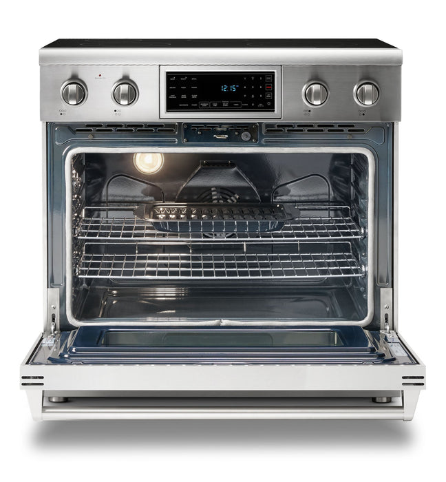 Thor Kitchen 36" Electric Range with 6.0 Cu. Ft. Self-Cleaning Oven, Air Fryer, and Tilt Panel in Stainless Steel (TRE3601) Thor Kitchen